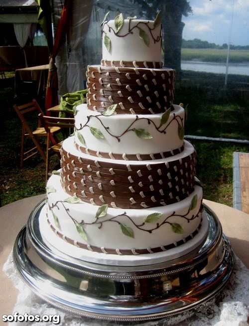 Bolo de casamento de chocolate