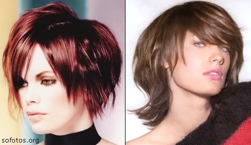 cabelo feminino curto com tintura vermelha