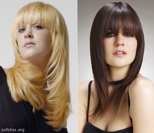 corte de cabelo com franja