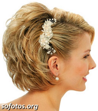 Penteado para noiva cabelo curto