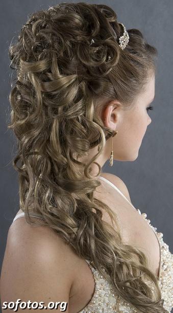 Penteado para noivas cabelo longo