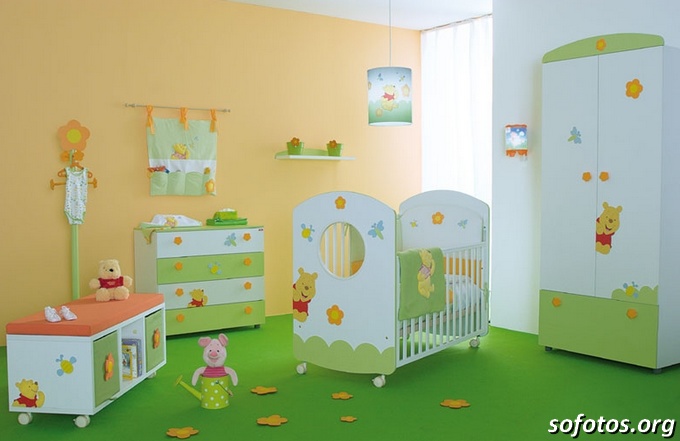 cool baby nursery room green