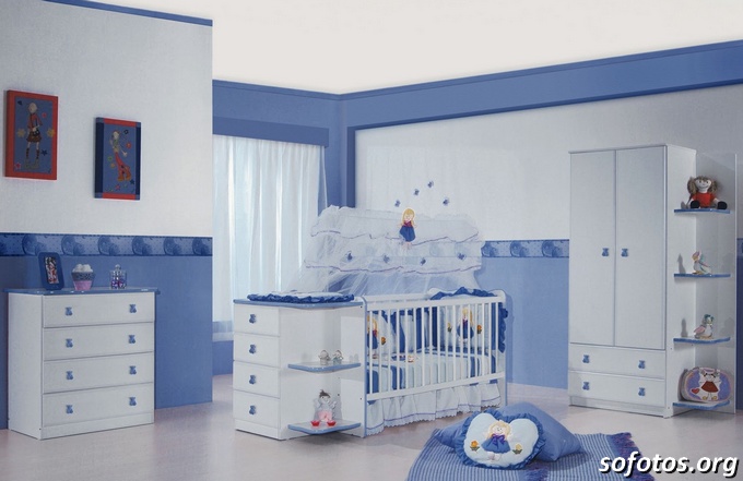 Quarto de bebe azul masculino