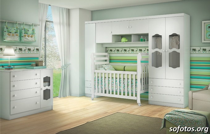 Quarto de bebe completo verde