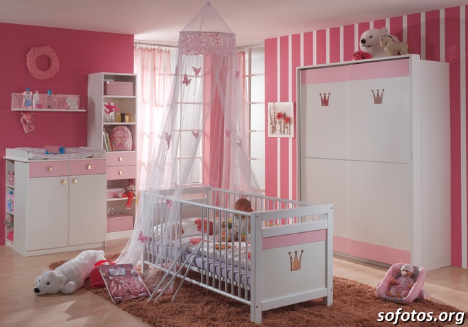 Quarto de bebe feminino com ursinhos