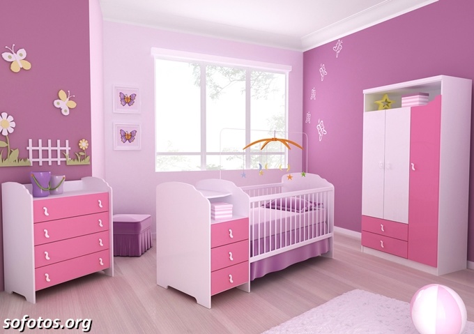 quarto de bebe feminino rosa