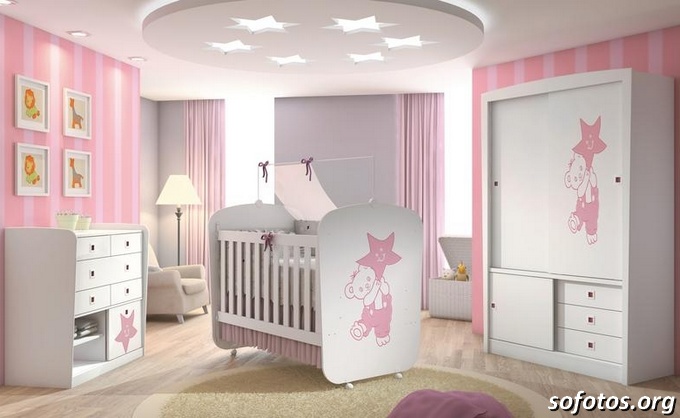 quarto de bebe rosa para menina