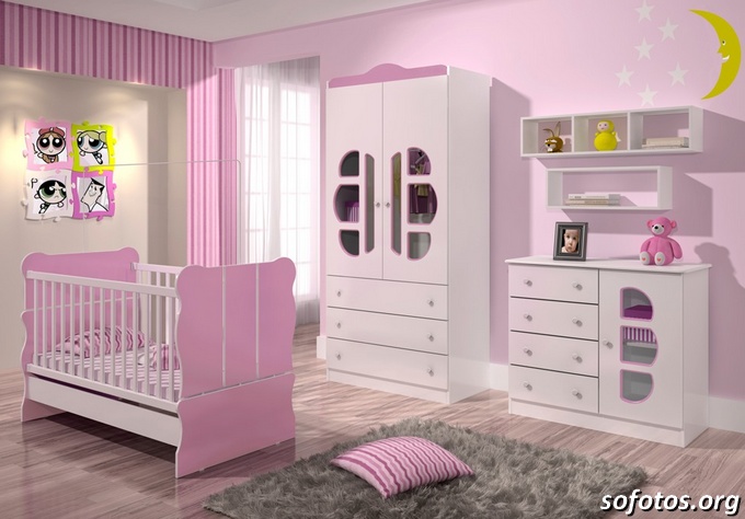 Quarto de bebê rosinha