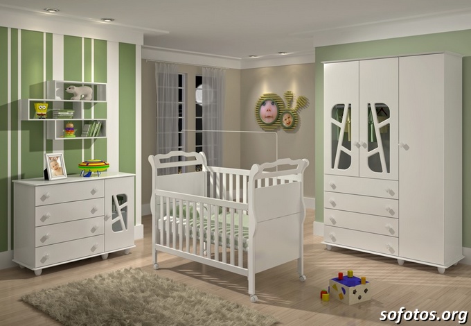 Quarto de bebê verde