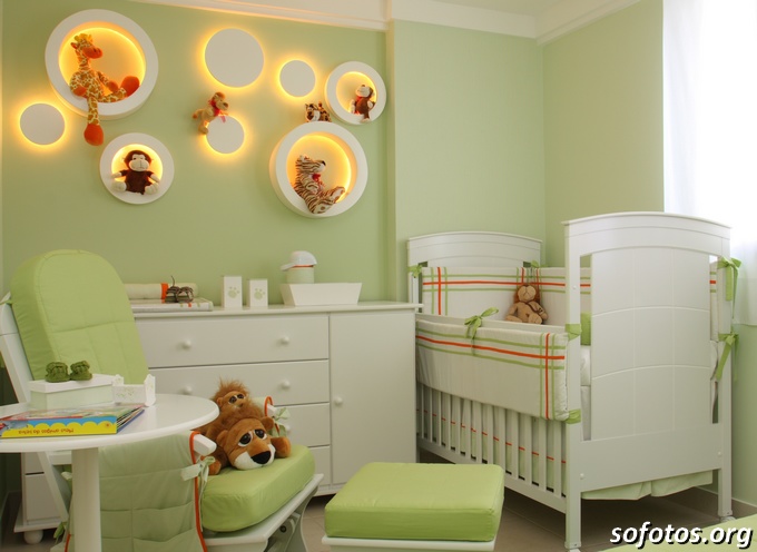 quarto de bebe verde decorado