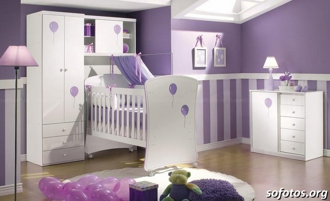 quartos de bebe roxo lilas