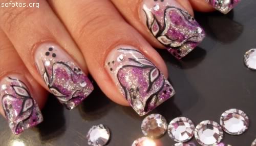 unhas de gel desenhos