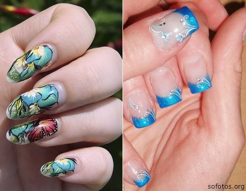 Unhas decoradas borboletas
