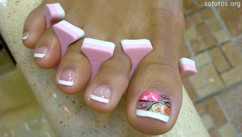Unhas decoradas dos pés