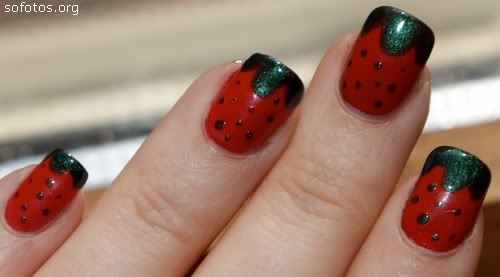 Unhas decoradas morango