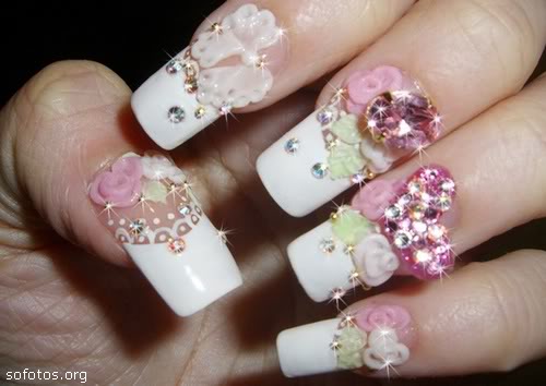 unhas decoradas para noiva