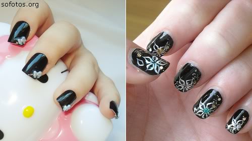 Unhas decoradas pretas
