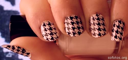 unhas decoradas preto e branco
