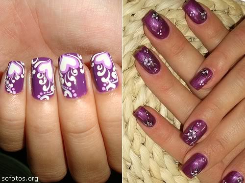 Unhas decoradas violeta