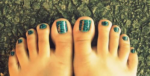 Unhas do pé decorada